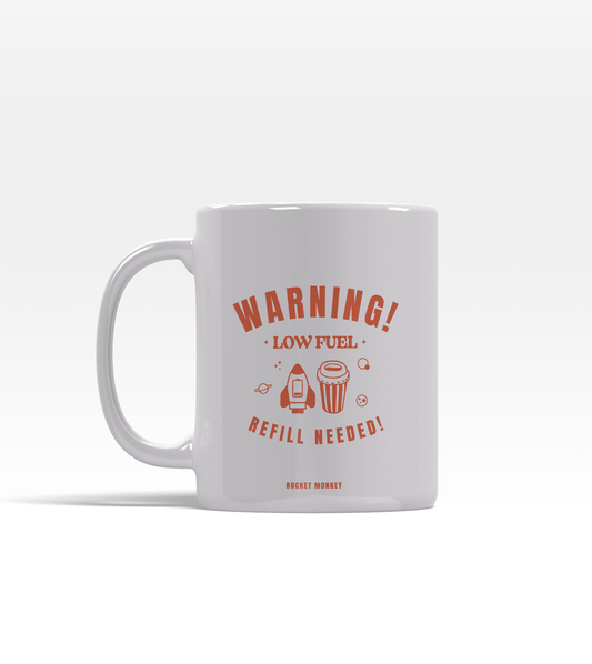 Caneca "Warning! Low Fuel" 325 ml - Coral