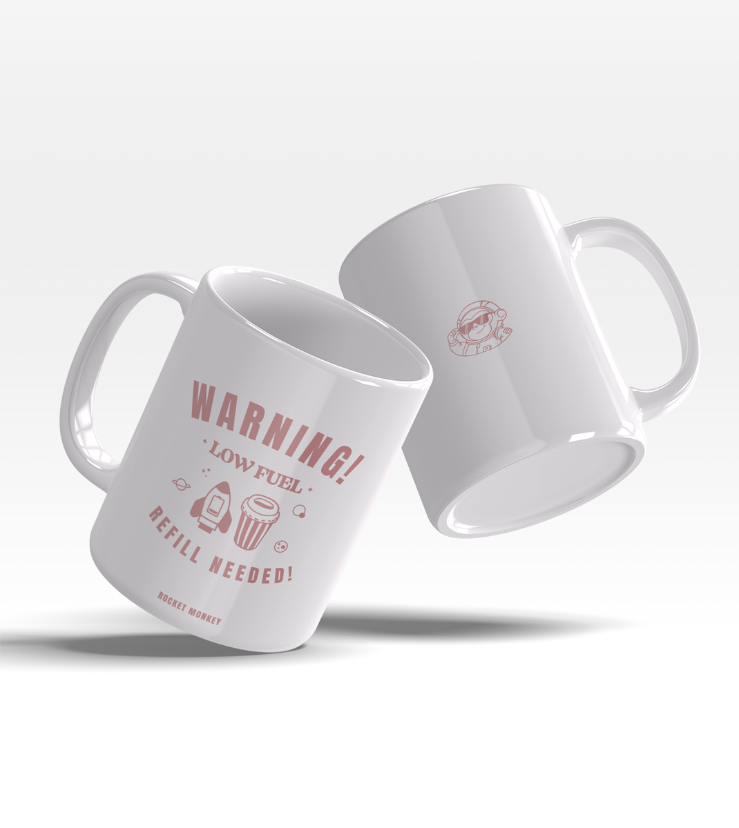 Caneca "Warning! Low Fuel" 325 ml - Rosa