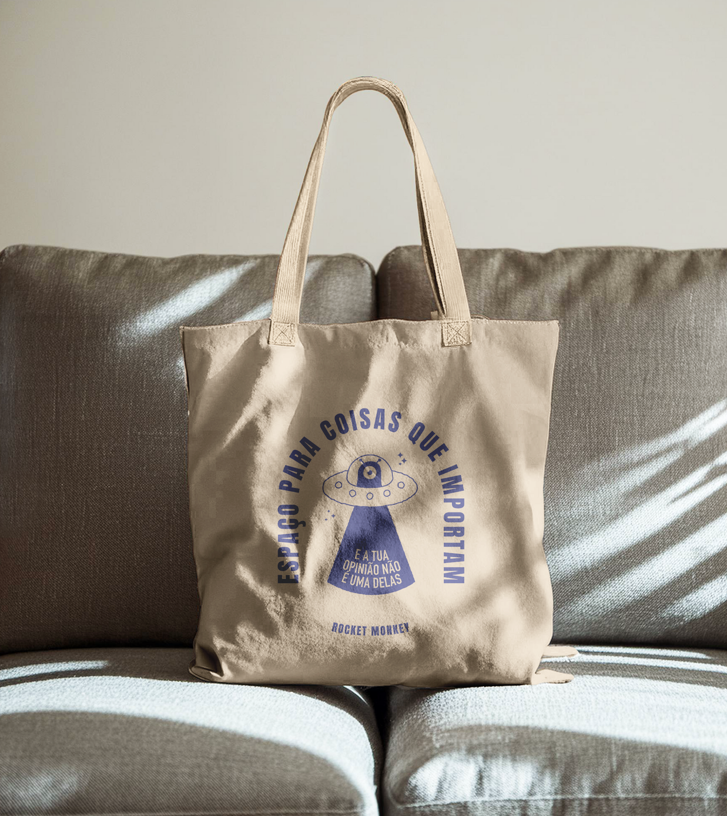 Tote Bag "Espaço para coisas que importam" - Azul Espacial