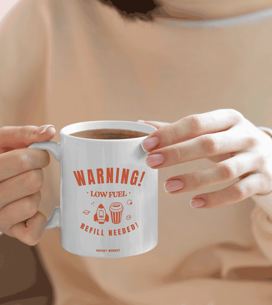 Caneca "Warning! Low Fuel" 325 ml - Coral